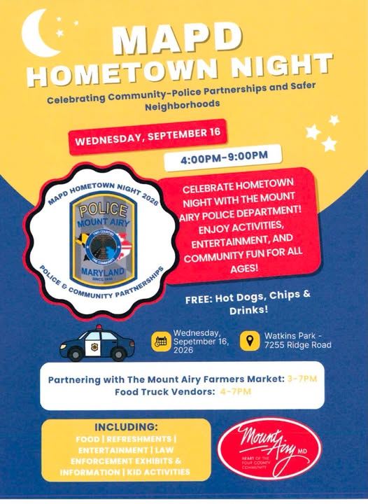 Mount Airy Police Department Hometown Night Sept. 16 Mount Airy Police Department Hometown Night Sept. 16