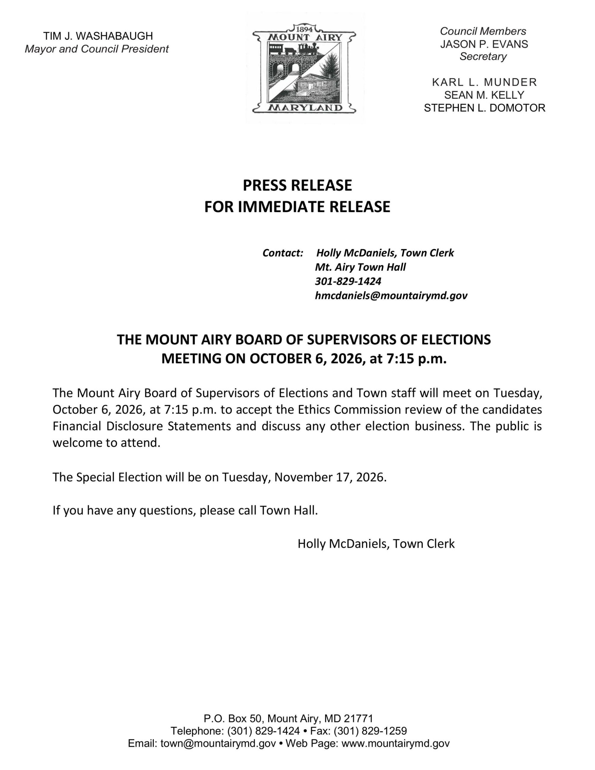 Board of Supervisors of Elections to meet
