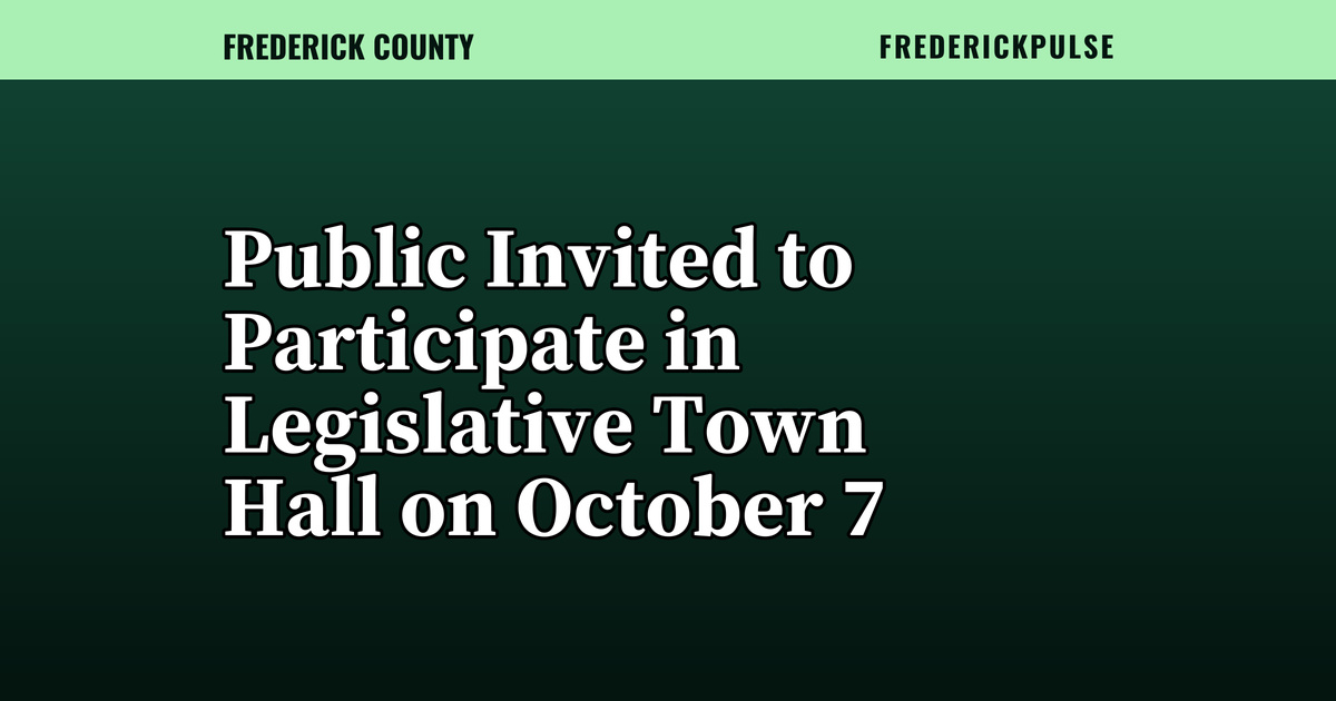 Public Invited to Participate in Legislative Town Hall on October 7