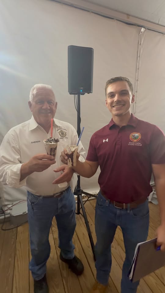 Sheriff Jenkins Judges Glade Valley Community Show Milkshake Competition
