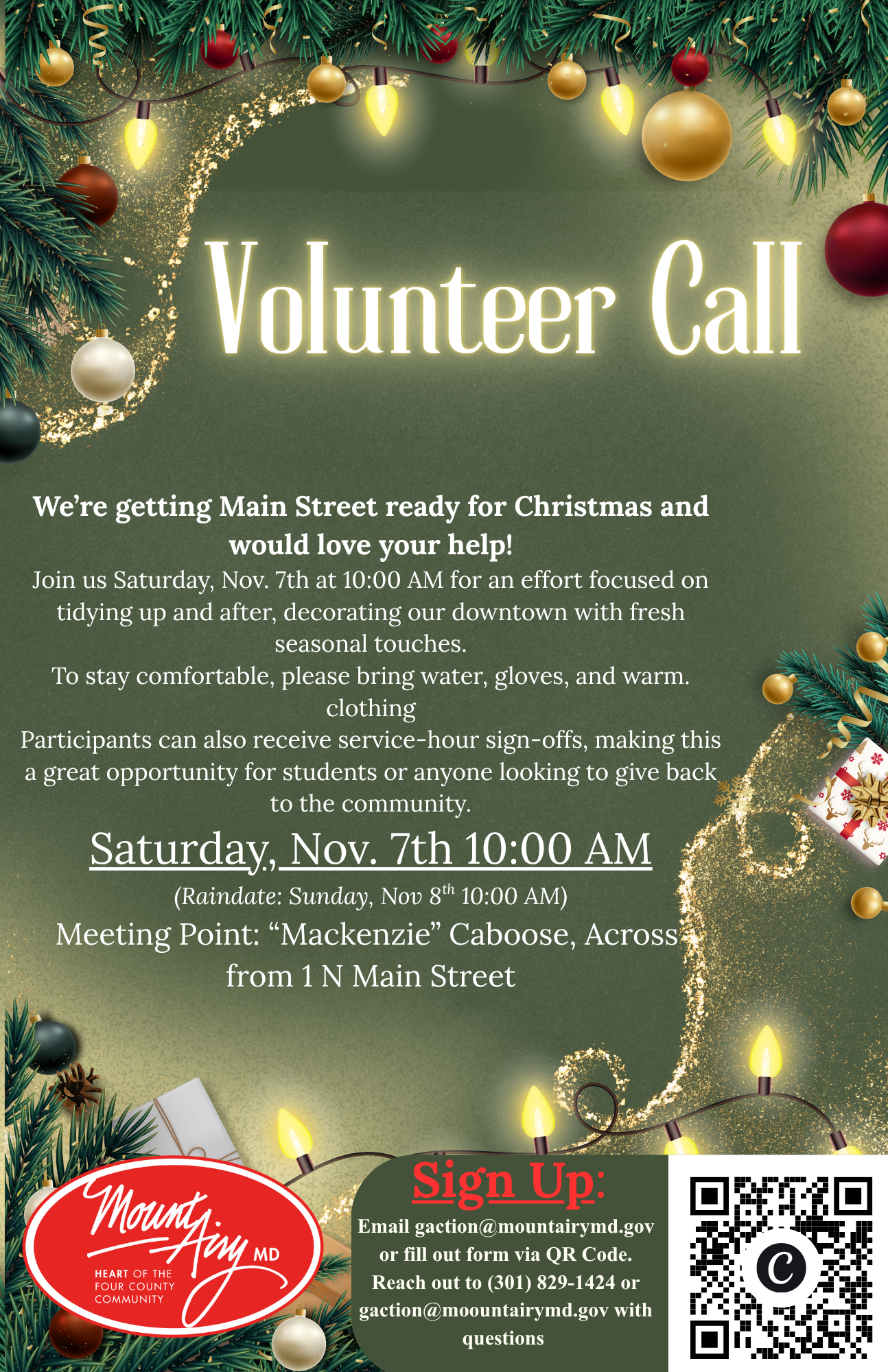 Volunteer Call — Help decorate Downtown on Nov. 7