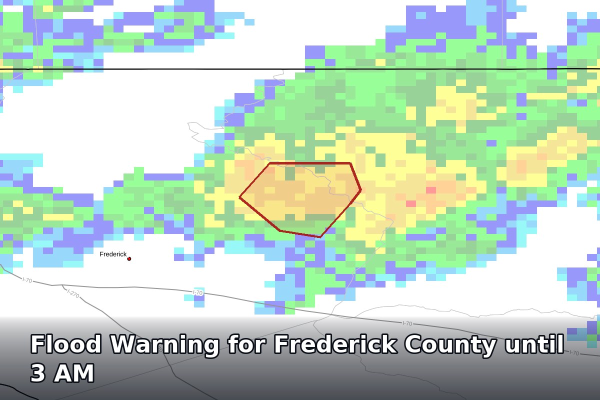 Flood Warning for Frederick County until 3 AM (Expired)